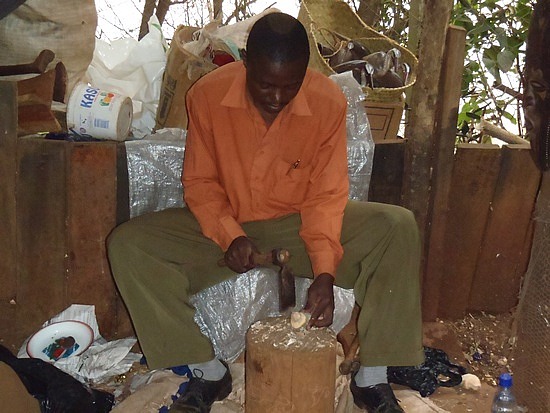 Wood carver making cool gifts