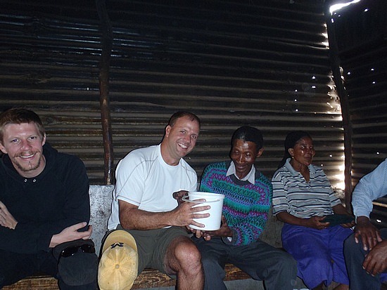 Being offered the local brew