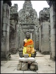 The smiling Gods looking down on Buddha
